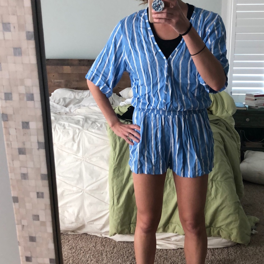 Anthropologie blue summer romper
